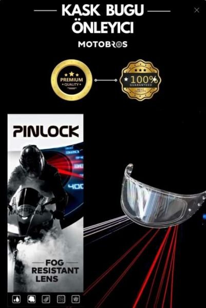 Motosiklet Pinlock Kask Vizörü Buğu Buhar Önleyici Film (KASK DEĞİLDİR)