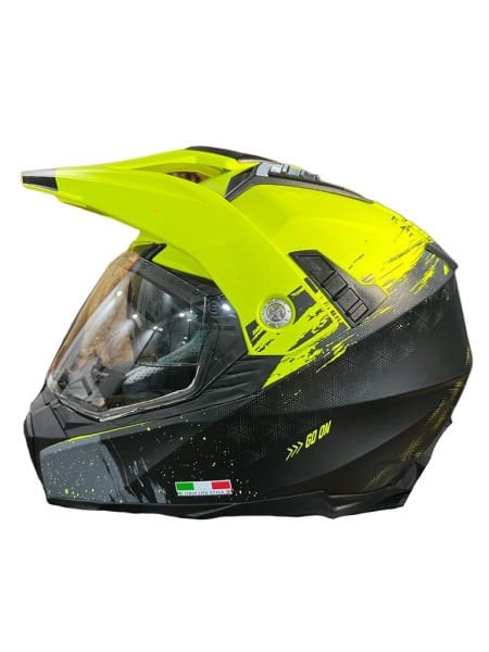 Sway SW-X60 Camlı Güneş Gözlüklü CROSS KASK - SARI