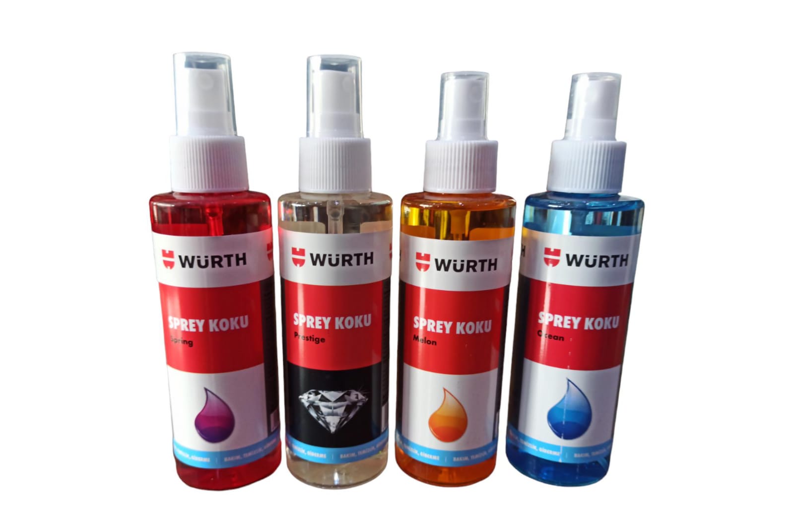 WÜRTH ARAÇ OTO ARABA KOKUSU 150ML X 4 ADET ( OCEAN + MELON + PRESTİGE + SPRİNG )