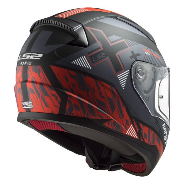 LS2 RAPID XTREET MAT SİYAH-KIRMIZI KAPALI KASK