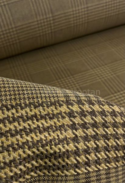 SOFT MUSTARD HOUNDSTOE UPHOLSTERY LINEN FABRIC