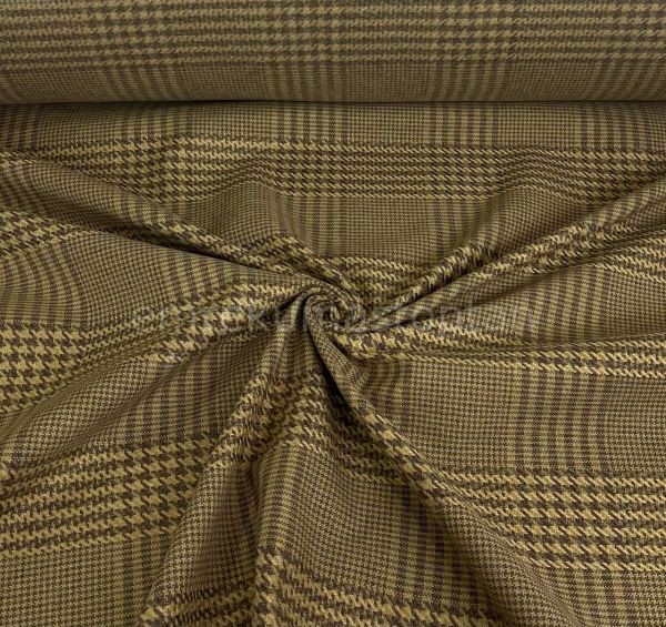 SOFT MUSTARD HOUNDSTOE UPHOLSTERY LINEN FABRIC