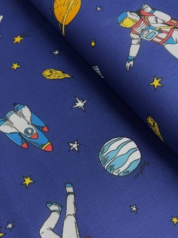 Astronot - Uzay Desenli Poplin Kumaş