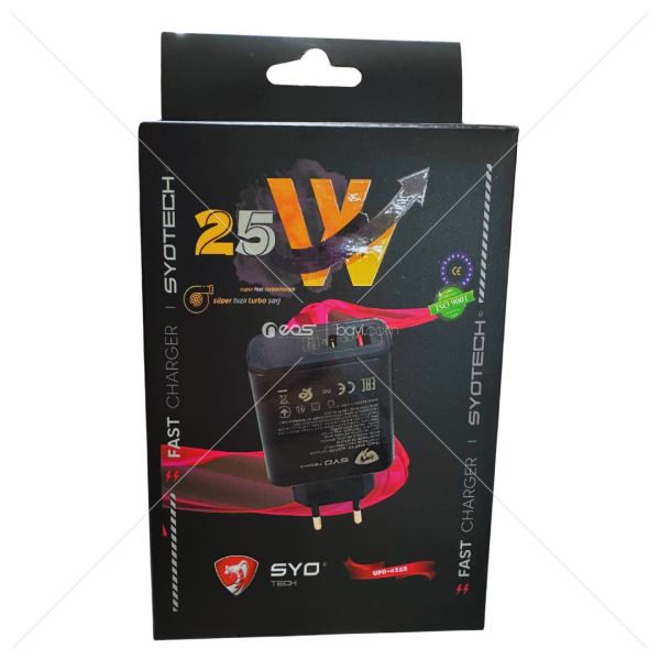 Syotech UPD4325 25W Süper HIZLI Şarj TYPCE+USB Port