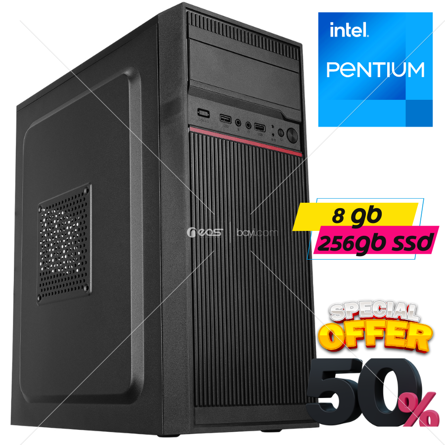 PC PRO PENTIUM G840 2.80GHZ 3MB 8GB 256GB O/B DOS Masaüstü Bilgisayar Kasası