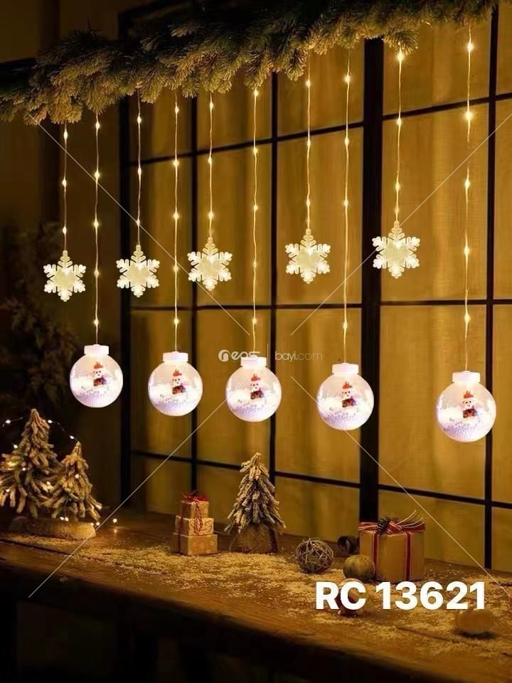 RC13621 LED Noel Işık Asılı Çelenk Işık Perdesi Işık Navidad 2024 Noel Dekorasyon
