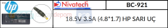 Nivatech 18.5V 3.5A (4.8*1.7) HP SARI UÇ BC-921