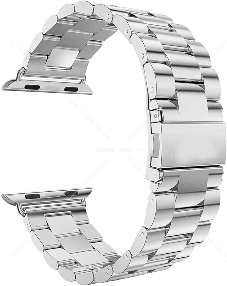 Baklava Model Çelik Paslanmaz GÜMÜŞ Kordon Tüm APPLE Watch'lar için UYUMLU Gümüş