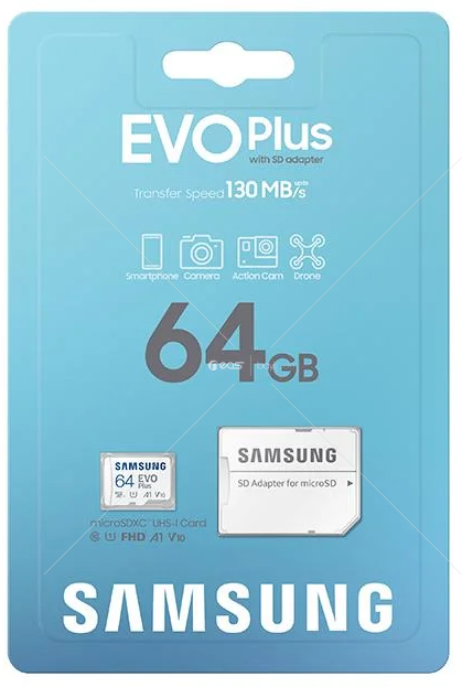 Samsung Evo Plus 64 GB MicroSDXC 130MB/sn MB-MC64KA/TR Hafıza Kartı