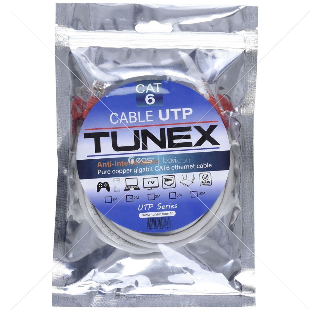 TUNEX 2 Mt Jaklı Cat6 Ethernet Kablosu TNX-C-2