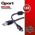 QPORT Q-USBKM1.5 1.5 METRE 5PİN KAMERA USB 2.0 ŞARJ DATA KABLOSU