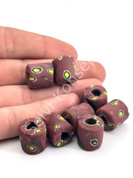 Gana-Krobo Cam Boncuk Bordo 13x16 mm