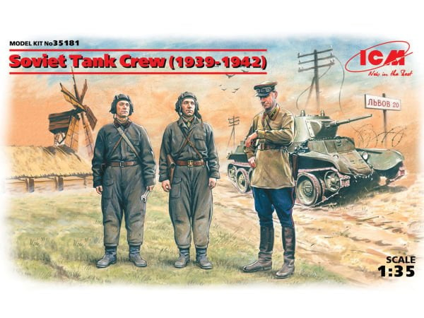 1/35 Soviet Tank Crew (1939-1942) 3 figures – 1 officer, 2 tankmen