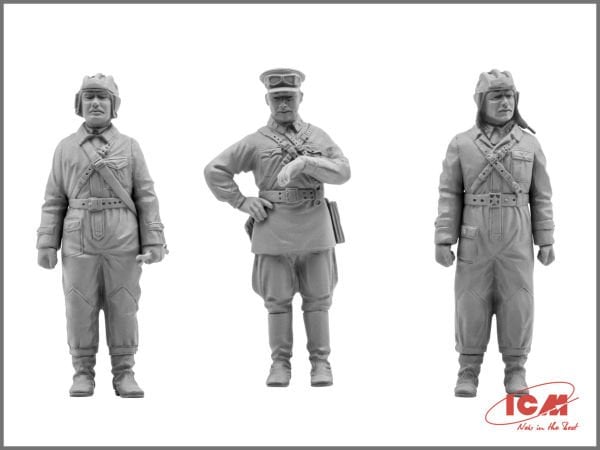 1/35 Soviet Tank Crew (1939-1942) 3 figures – 1 officer, 2 tankmen