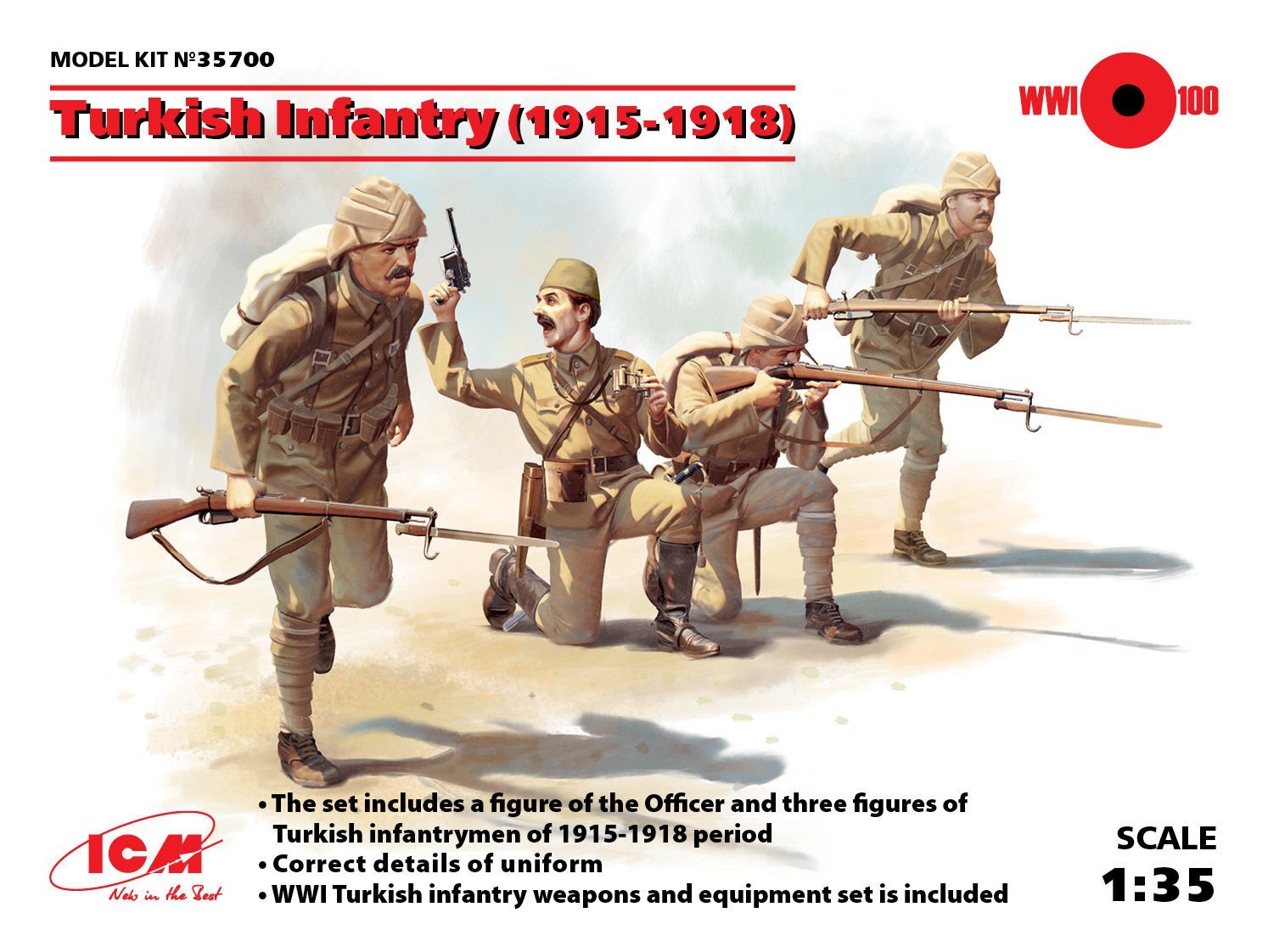 1/35 Turkish Infantry (1915-1918) 4 figures