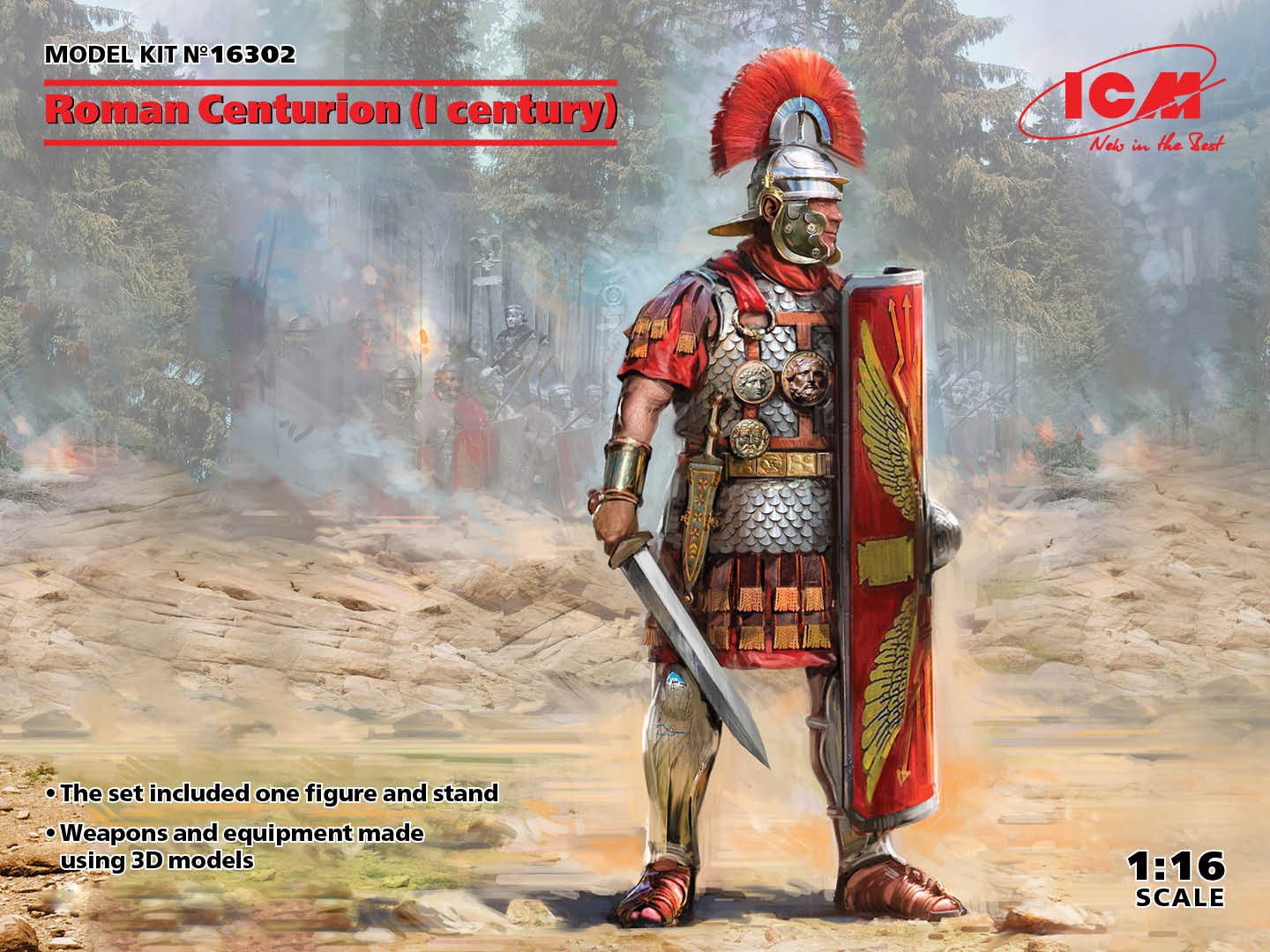 1/16 Roman Centurion The set includes 49 parts for assembly a figure of I century Roman Centurion