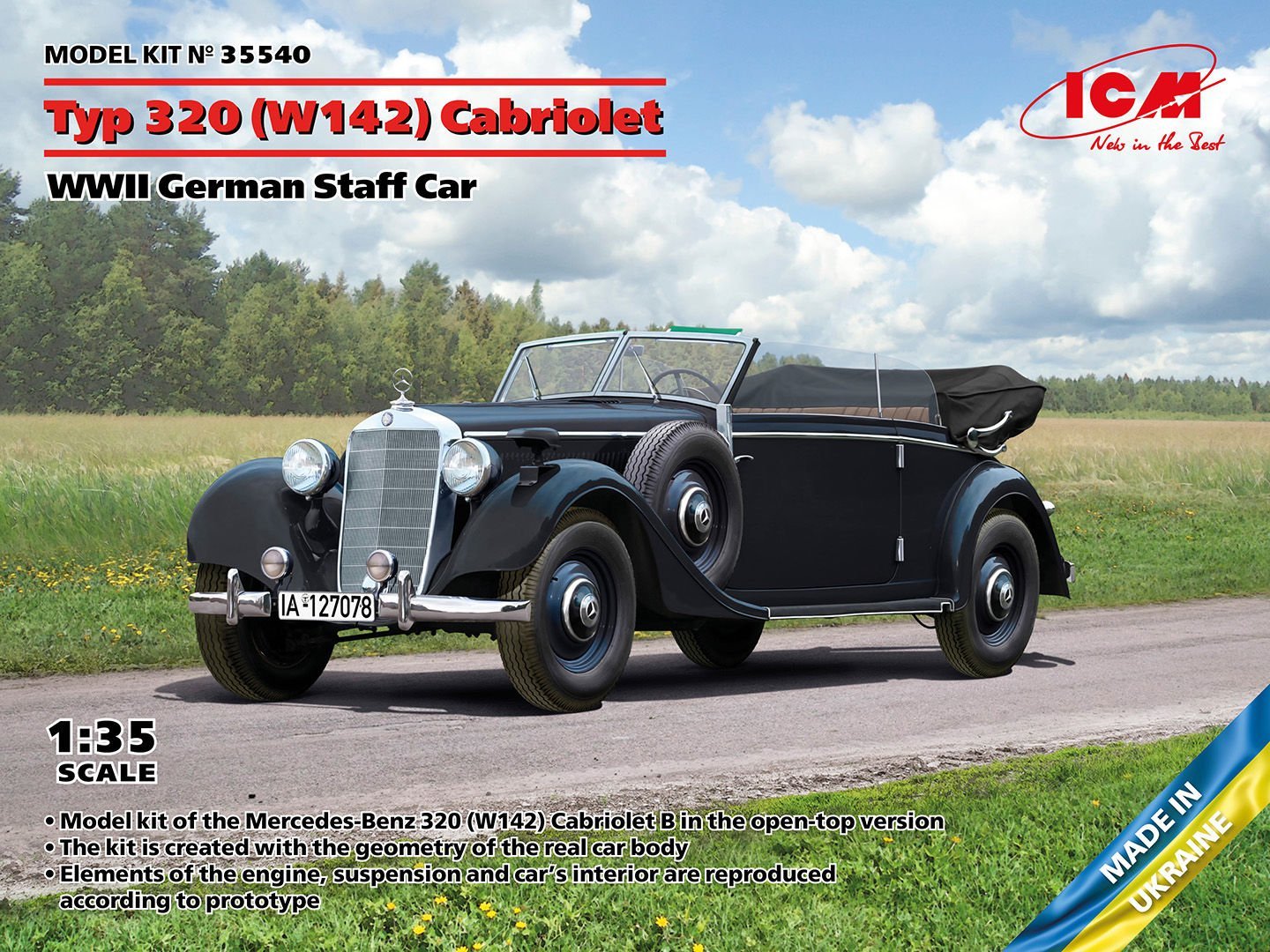 1/35 Typ 320 (W142) Cabriolet WWII German Staff Car