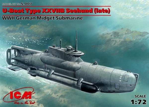 1/72 U-Boat Type XXVIIB “Seehund” (late) WWII German Midget Submarine