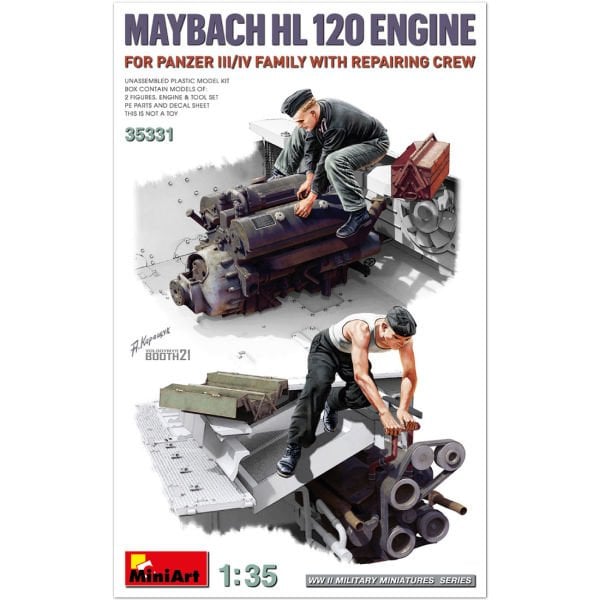 1/35 MAYBACH HL 120 ENGINE FOR PANZER III/IV  FAMILIY WITH REPAIR CREW
