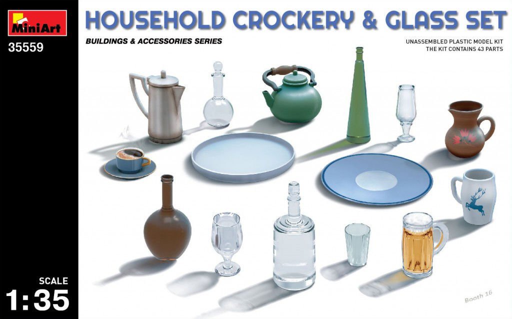 1/35 HOUSEHOLD CROCKERY &  GLASS SET