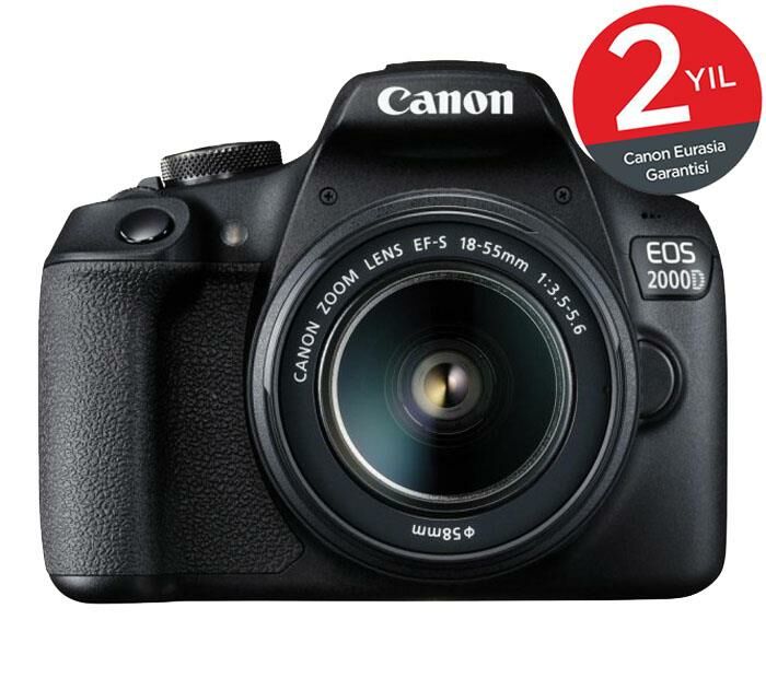 Canon EOS 2000D 18-55mm Lens Fotoğraf Makinesi (2 Yıl Canon Eurasia Garantili)