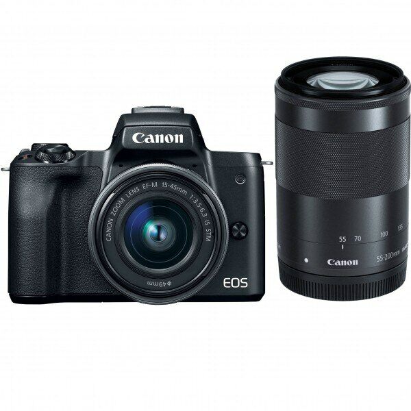 ﻿Canon EOS M50 15-45mm IS STM + 55-200mm IS STM Aynasız Fotoğraf Makinesi (Canon Eurasia Garantili)﻿﻿