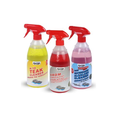 Akba 3'lü Avantaj Marıne Set-Tik Temizleyici 750 Ml,fiber Temizleyici 750 Ml,krom Temizleyici 750 ml