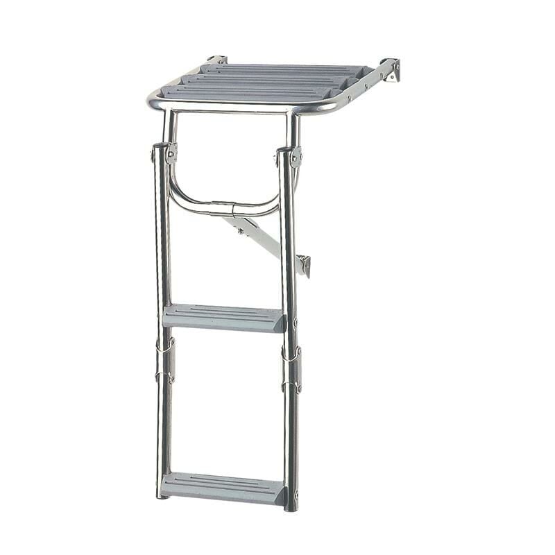 Platform Ladder,Inox 316, w/2 Plastic Steps