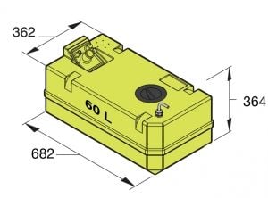 Su Tankı. Polietilen. Ø38 Mm Dolum Ağızı, Ø 16mm Havalandırma 60 Litre