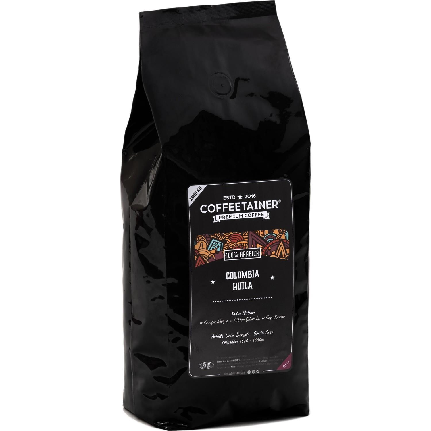 Coffeetainer Kolombiya Supremo Hulia Çekirdek Kahve 1 KG