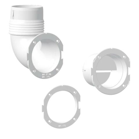 Ventilator Connector Flange, Ø76 x 5mm, White