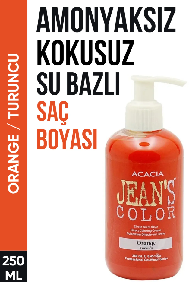 Amonyaksız Turuncu Renkli Saç Boyası 250 Ml Kokusuz Su Bazlı Orange Hair Dye