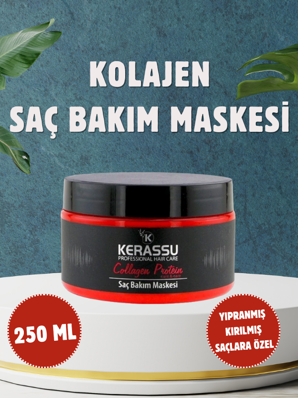 Kerassu Kolajen Keratinli Saç Bakım Maskesi 250 ml Yıpranma Ve Kırıklara Son Besleyici Kemik İliği Takviyesi Collagen