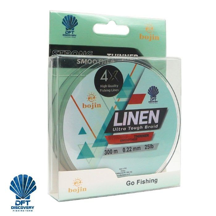 DFT Bojin 4X Linen İp Misina  300 m Yeşil