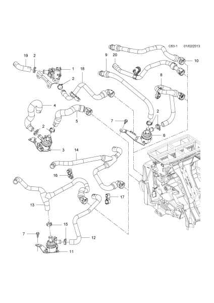 KALORİFER HORTUMU GİRİŞ İNSİGNİA A20DT A20DTH