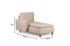 Pafu Lungo Modüler Daybed - Krem Keten