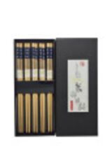 Çok Kullanımlık - Lacivert Desenli Chopstick - 5 Çift