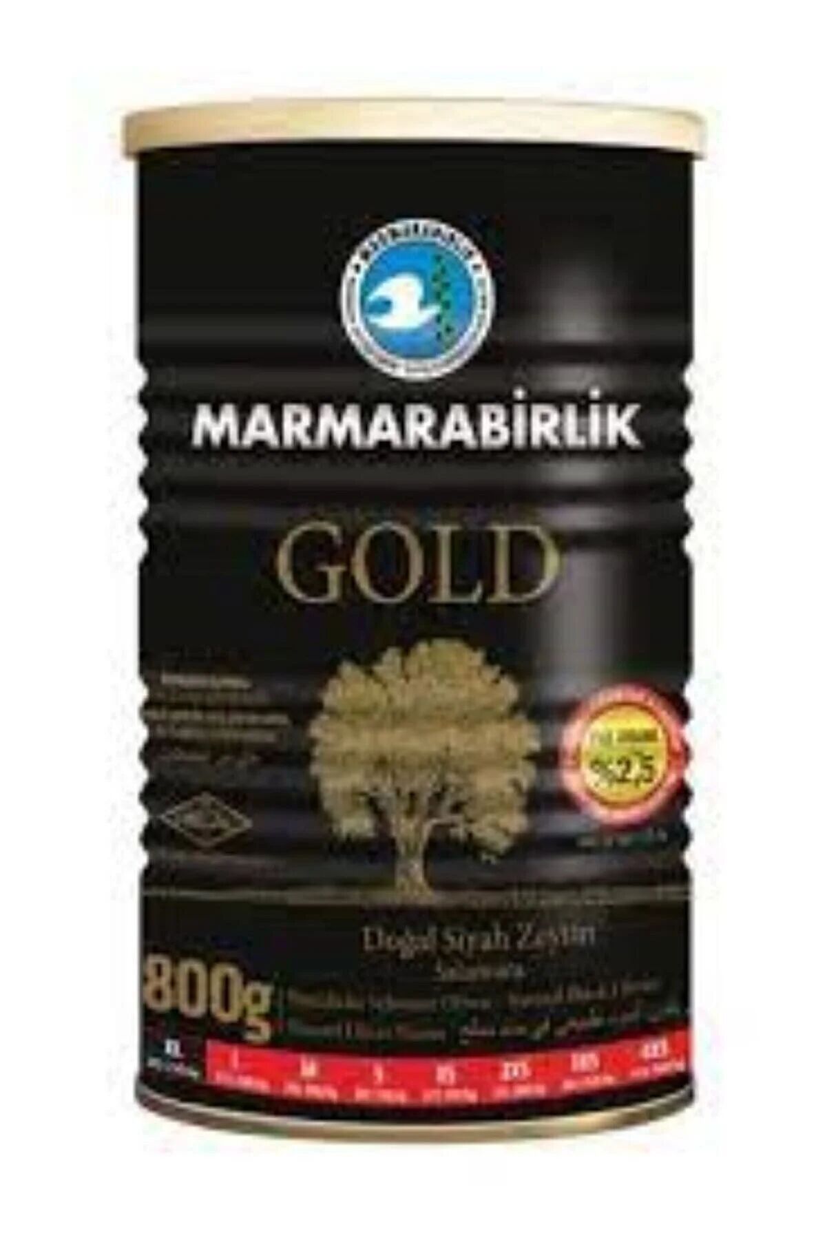 MARMARABİRKİK GOLD SİYAH ZETİN 800GR