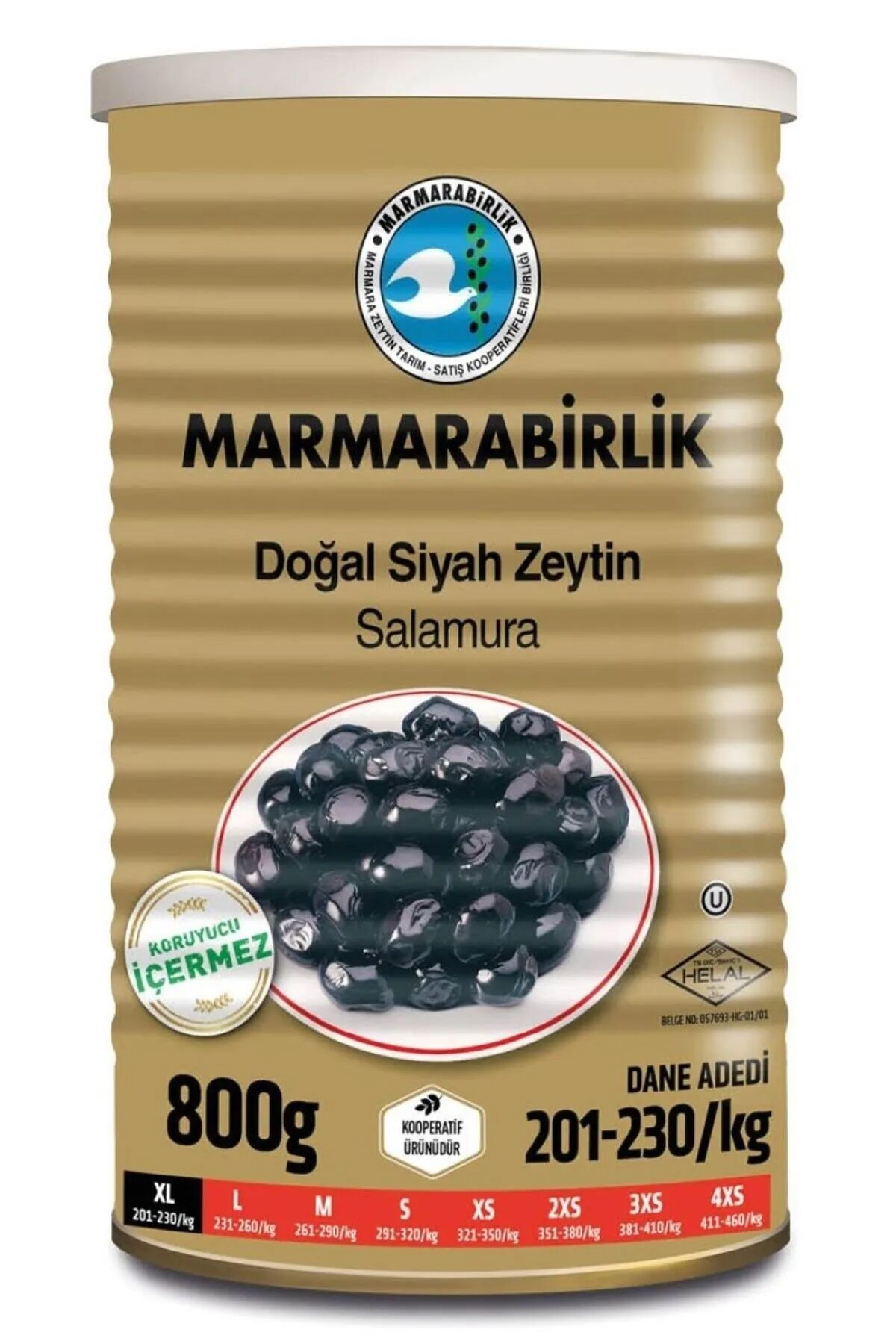 MARMARABİRKİK MEGA SİYAH ZETİN 800GR