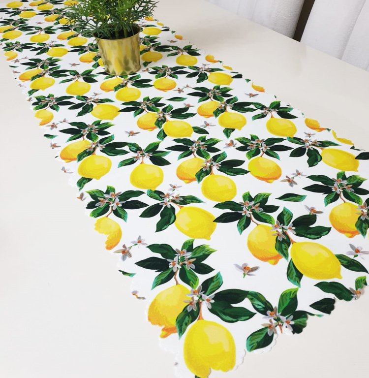 Limon Ağacı Dekoratif Runner Örtü 40x140cm