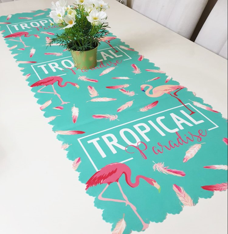 Tropikal Flamingo Dekoratif Runner Örtü 40x140cm