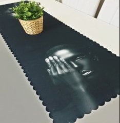 Black Face Dekoratif Runner Örtü 40x140cm