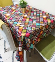 Çini Patchwork Desen Masa Örtüsü