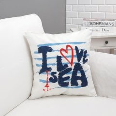 Marin I love Sea Bskılı Kırlent Kılıfı 43x43cm