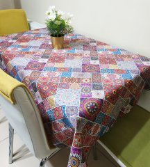 Çini Patchwork Desen Masa Örtüsü