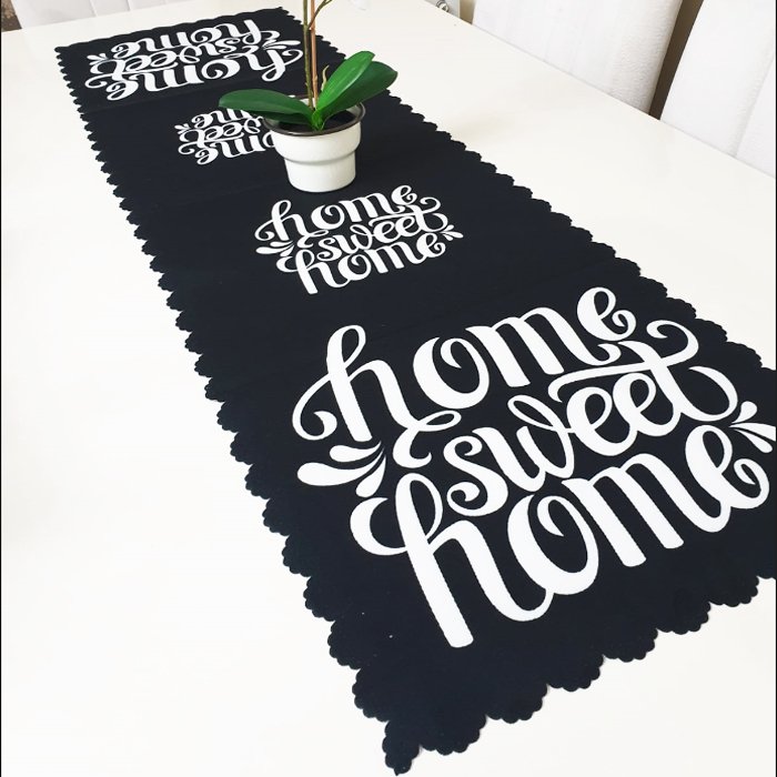 Trendy Home Sweet Home Dekoratif Runner Örtü