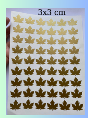 Epoksi Çınar Ağacı Yaprağı Folyo Sticker A4 Boyutunda