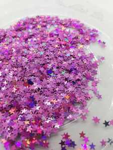 Epoksi Glitters Purple Rose Stars 5 gr