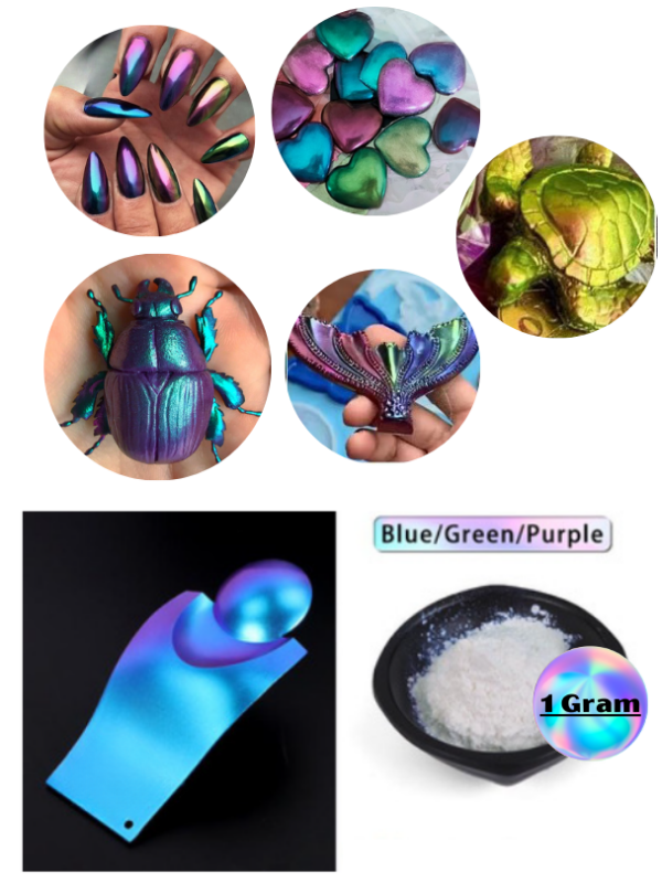 Chameleon Bukalemun Pigment Boya Blue-Green-Purple 1 gr