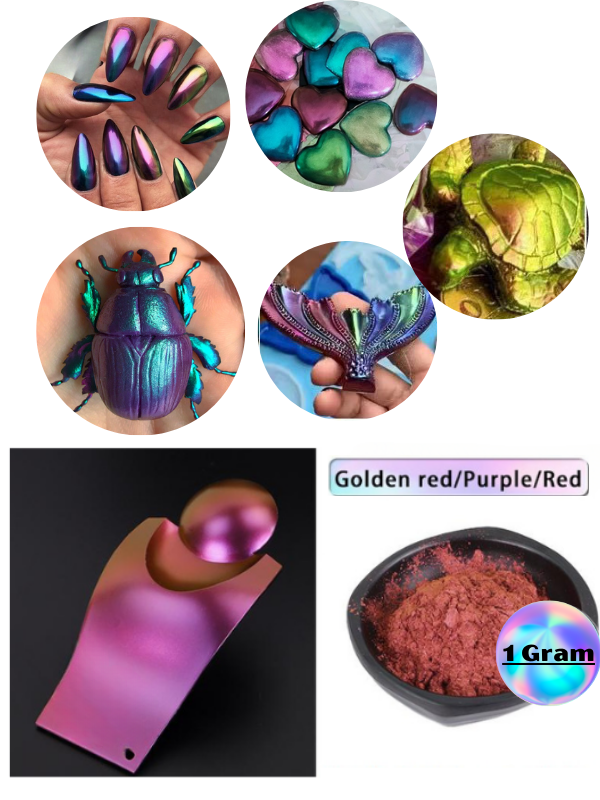 Chameleon Bukalemun Pigment Boya Golden Red-Purple Red 1 gr